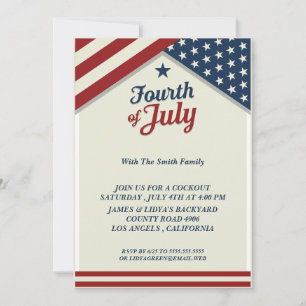 Invitación Cuatro de Julio Feliz Día de la Independencia Amér