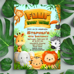 Invitación Cuatro días de vida salvajes de Safari