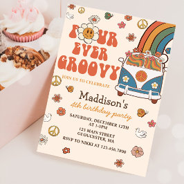 Invitación Cuatro días del arco iris retro de Groovy