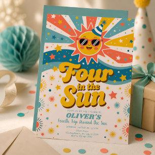 Invitación Cuatro en el Cumpleaños Soleado 4