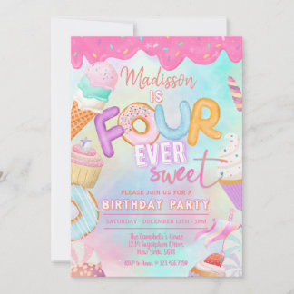 Invitación cuatro es tan dulce