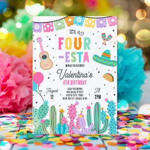 Invitación Cuatro Esta Fiesta Mexicana Cuarto Fiesta de Cumpl