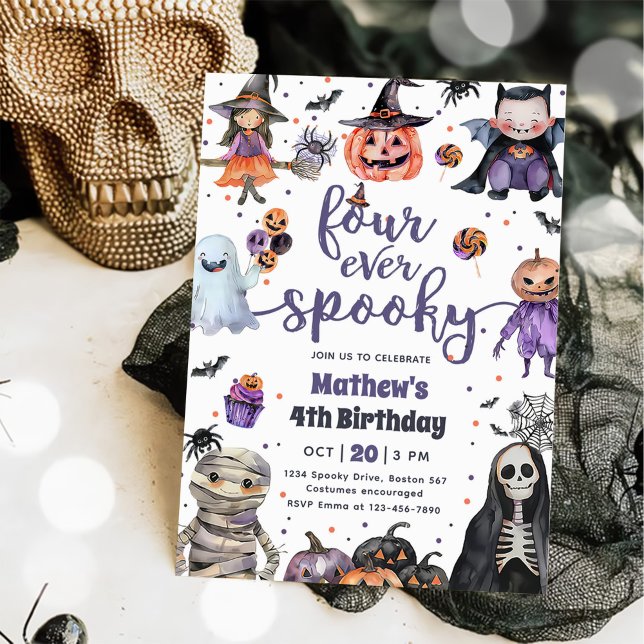 Invitación Cuatro Fantasma de Halloween de siempre (Subido por el creador)