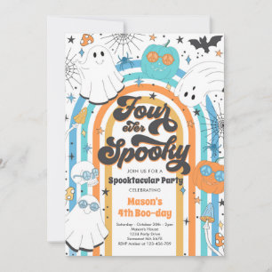Invitación Cuatro Fantasma Halloween Groovy cumpleaños