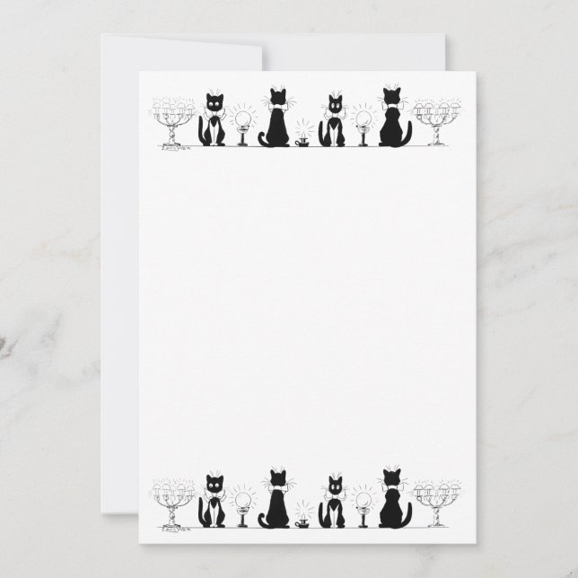 Invitación Cuatro gatos negros, Louis Wain (Anverso)