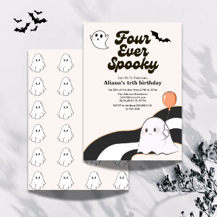 Invitación Cuatro Halloween Retro Espeluznantes