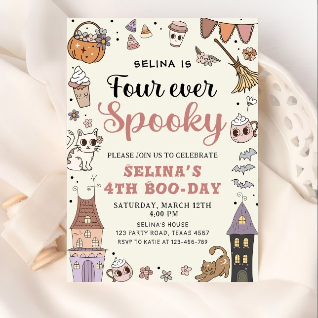 Invitación Cuatro jugosos invitados de Halloween cumpleaños (Subido por el creador)