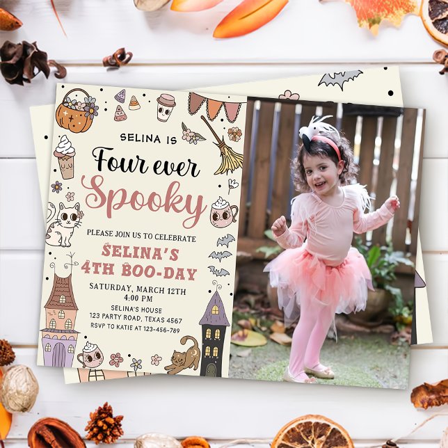 Invitación Cuatro jugosos invitados de Halloween cumpleaños (Subido por el creador)