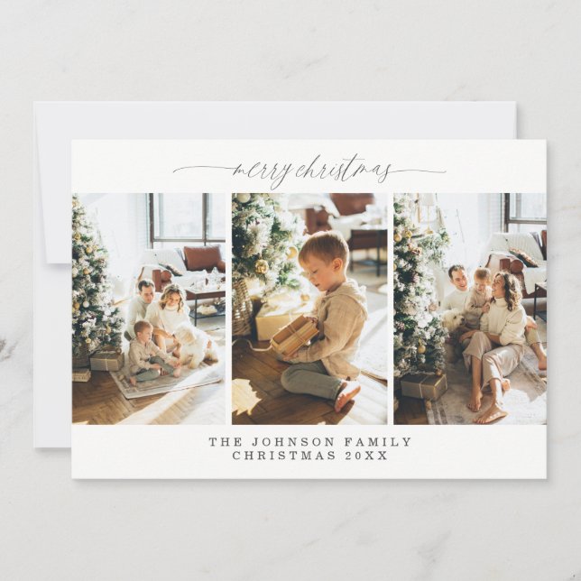 Invitación Cuatro Navidades fotográficos con los deseos más c (Anverso)