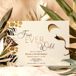 Invitación Cuatro nunca salvajes leones Safari por 4º cumplea