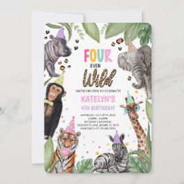 Invitación CUATRO Safari salvaje de todos los tiempos, cuarto