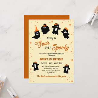 Invitación Cuatro siempre espeluznante cumpleaños de Hallowee