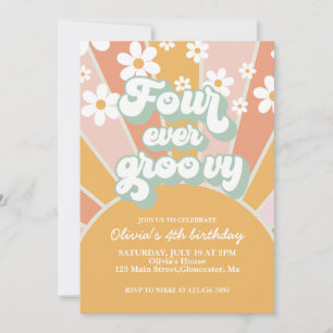 Invitación Cuatro siempre genial cumpleaños de margarita de s