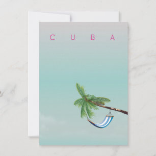Invitación Cuba Hamaca Estilo vintage impresión de vacaciones