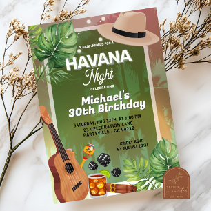 Invitación Cuba La Habana Noche Hombre Cumpleaños