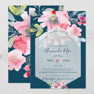 Invitación Cubeta de agua floral de PixDezines Mitzvah, Ombre