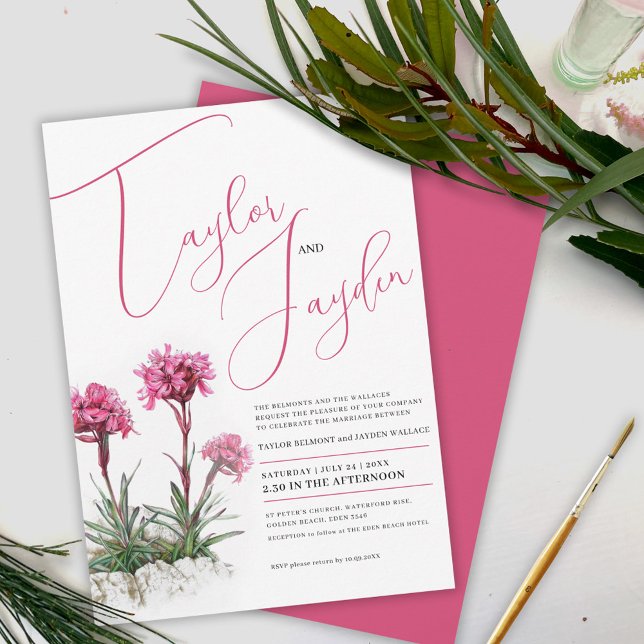 Invitación Cubierta acuática alpina con flores rosadas (Subido por el creador)