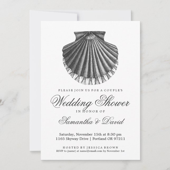 Invitación Cubierta Charco con ducha de ducha de novia casera (Anverso)