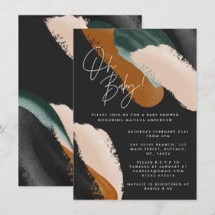 Invitación Cubierta de color acuático abstracto de terracota 