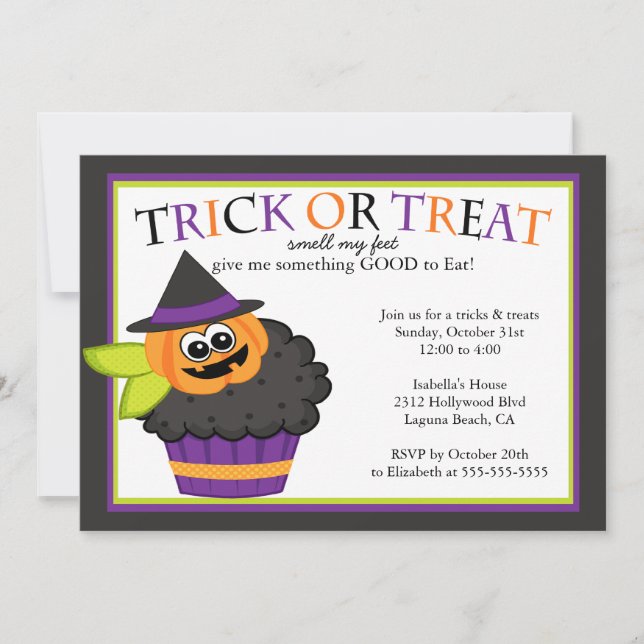 Invitación Cubierta de Halloween niños disfrazados Fiesta (Anverso)