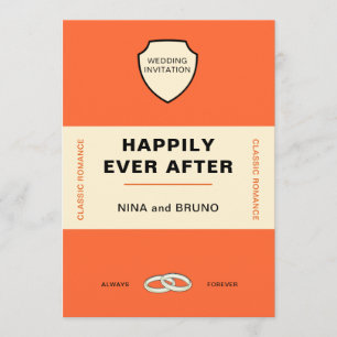 INVITACIÓN CUBIERTA DE LIBRO FELIZ NUNCA DESPUÉS DE CASAR LA