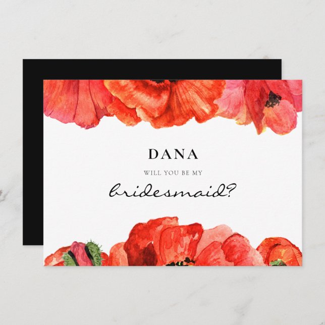 Invitación Cubierta de proposición de Bridesmaid (Anverso / Reverso)