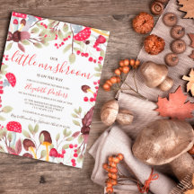 Cubierta de setas acuarela rústica selva ducha de 