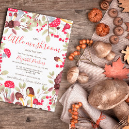 Invitación Cubierta de setas acuarela rústica selva ducha de 