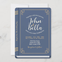 Invitación Cubierta del tema de la biblioteca de libros de bo