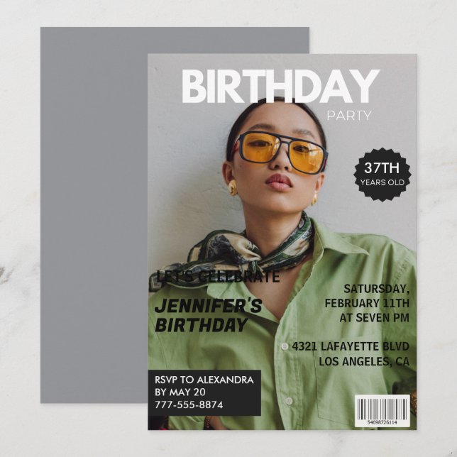 Invitación Cubierta elegante de la revista para su foto de 37 (Anverso / Reverso)