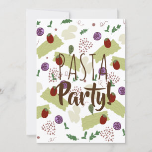 Invitación Cubiertos para cena italiana de pasta albóndigas