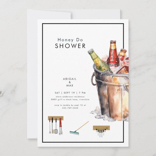 Invitación Cubo de cerveza Miel Do Parejas Ducha de matrimoni (Anverso)