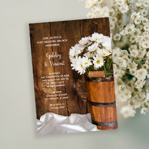 Invitación Cubo de Margaritas Granja Country Brunch de Post B