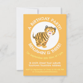 Invitación Cubo tigre lindo personalizado personalizado cumpl