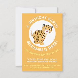 Invitación Cubo tigre lindo personalizado personalizado cumpl