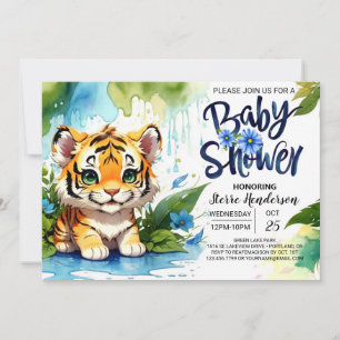 Invitación Cubos de tigre bonitos para bebé