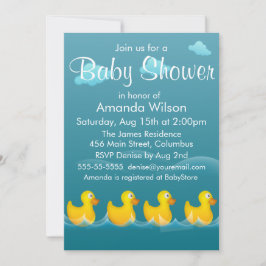 Invitación Cubre Rubber Ducky Baby Shower