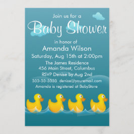 Invitación Cubre Rubber Ducky Baby Shower