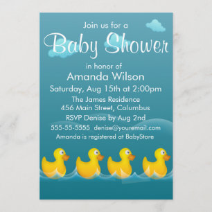 Invitación Cubre Rubber Ducky Baby Shower