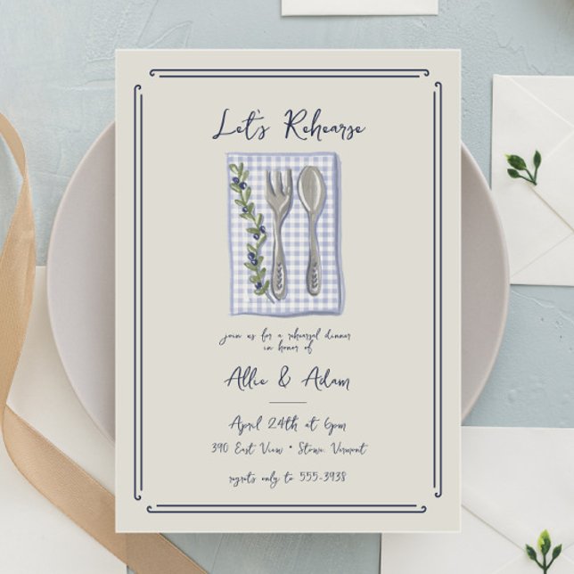 Invitación Cuchara de tenedor dulce Gingham Greenersal Ensayo (Subido por el creador)