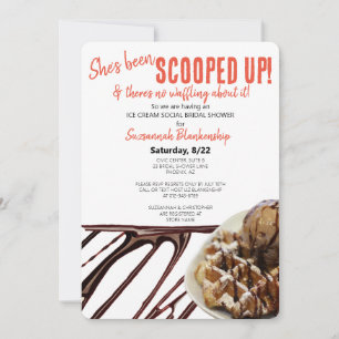 Invitación Cucharada de Helado de Chocolate en Gofre Desayuno