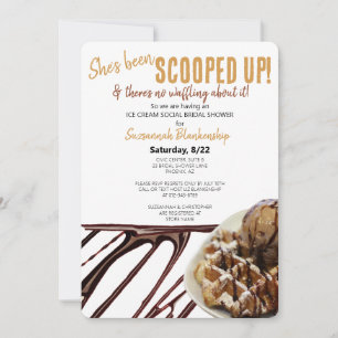 Invitación Cucharada de helado de chocolate en gofre, fiesta