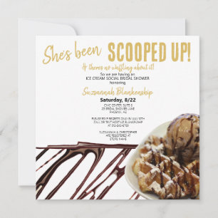 Invitación Cucharada De Helado De Chocolate Sobre Cumpleaños 