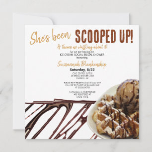 Invitación Cucharada De Helado De Chocolate Sobre Shower Nupc
