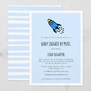 Invitación Cuchillo azul Boy Baby Shower por correo