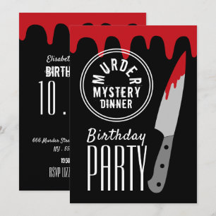 Invitación Cuchillo sangriento, fiesta de cumpleaños de la es
