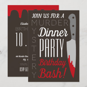 Invitación Cuchillo sangriento, fiesta de cumpleaños del mist