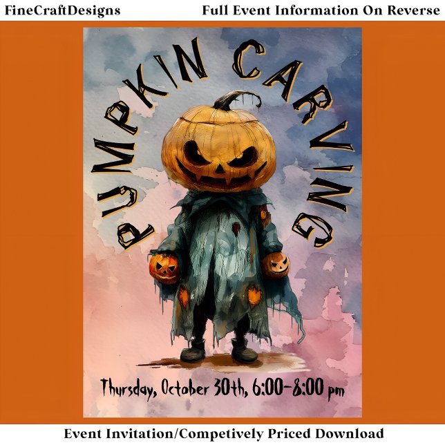 Invitación Cuello de la cabeza de calabaza Escándalo Fiesta d (Subido por el creador)