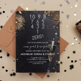 Invitación Cuenta abajo y Fiesta de Nochevieja de Champagne