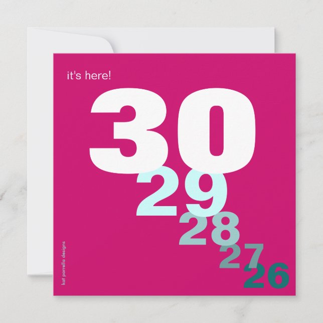 Invitación Cuenta descendiente divertida del cumpleaños para (Anverso)